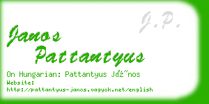 janos pattantyus business card